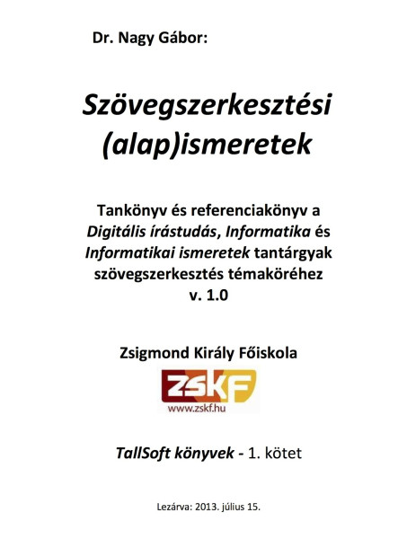 Szövegszerkesztési (alap)ismeretek (ekönyv)