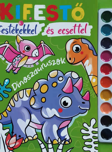 KIFESTŐ FESTÉKEKKEL ÉS ECSETTEL - DINOSZAURUSZOK