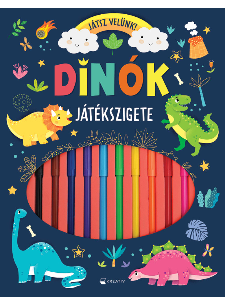 DINÓK JÁTÉKSZIGETE - JÁTSSZ VELÜNK!  (FILCTOLL KÉSZLETTEL)