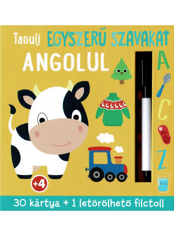 TANULJ EGYSZERŰ SZAVAKAT ANGOLUL- 30 KÁRTYA+FILCTOLL