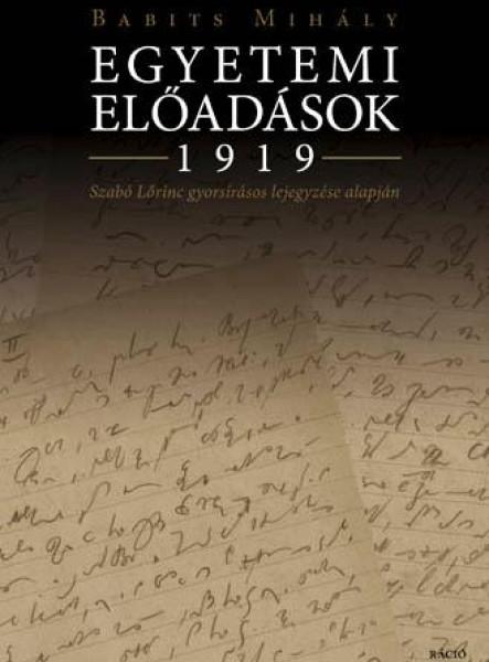 EGYETEMI ELŐADÁSOK 1919