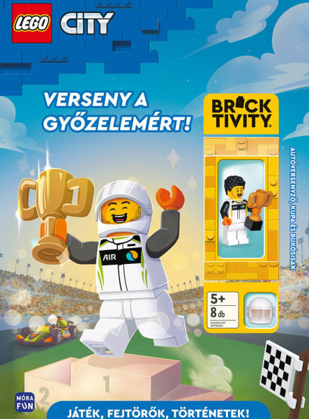 LEGO CITY - VERSENY A GYŐZELEMÉRT - AUTÓVERSENYZŐ, KUPA ÉS BUKÓSISAK