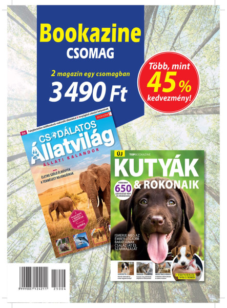 BOOKAZINE CSOMAG - FÜLES BOOKAZINE 24/1: CSODÁLATOS ÁLLATVILÁG + TOP BOOKAZINE 2 BOOKAZINE CSOMAG - FÜLES BOOKAZINE 24/1: CSODÁLATOS ÁLLATVILÁG + TOP BOOKAZINE 2