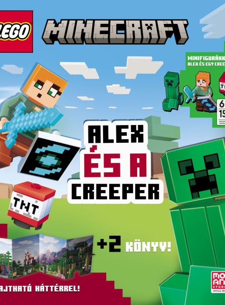 LEGO MINECRAFT - ALEX ÉS A CREEPER + 2 KÖNYV! (MINIFIGURÁKKAL!)