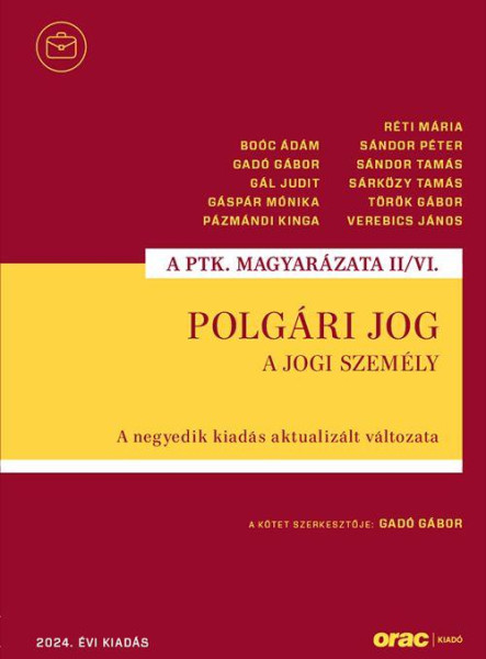 POLGÁRI JOG II/VI. - A JOGI SZEMÉLY (2024./4. KIAD)