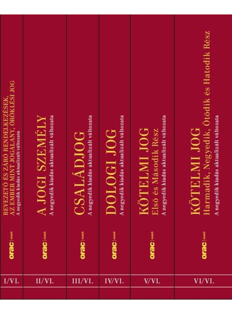 POLGÁRI JOG I-VI. (NEGYEDIK KIADÁS AKTUALIZÁLT VÁLTOZATA) POLGÁRI JOG I-VI. (NEGYEDIK KIADÁS AKTUALIZÁLT VÁLTOZATA)